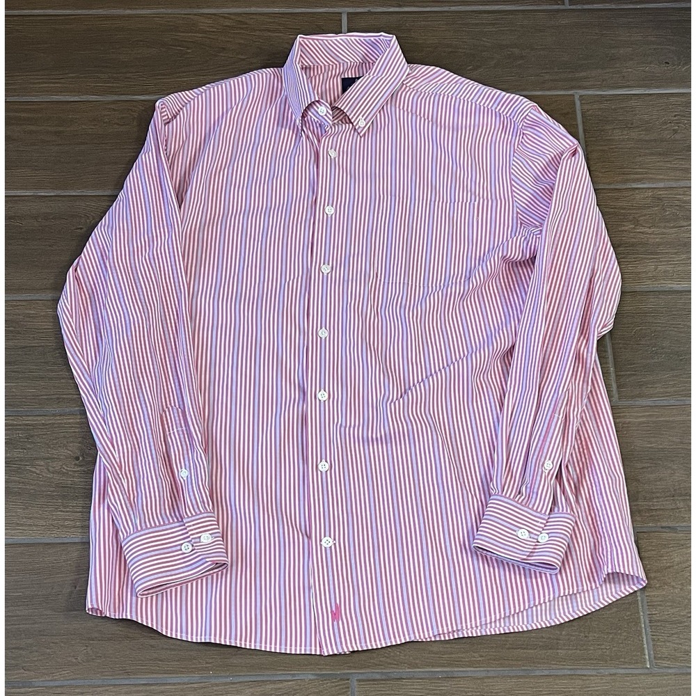 Johnnie-O Prep-Formance Shirt Men's Large Stripe Performance Stretch Button Up